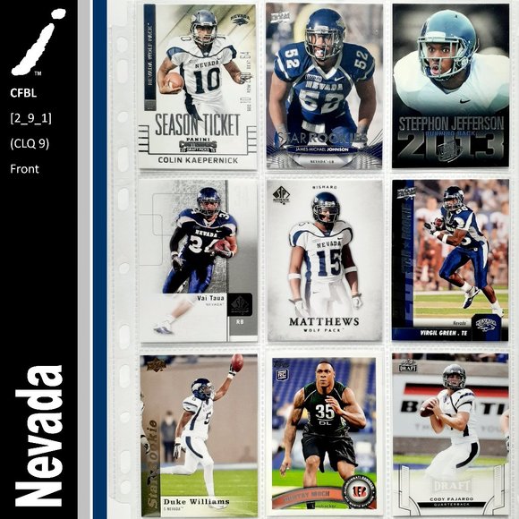 NCAA Other - Nevada Wolf Pack 9 Card Lot - [CFBL] [2_9_1]